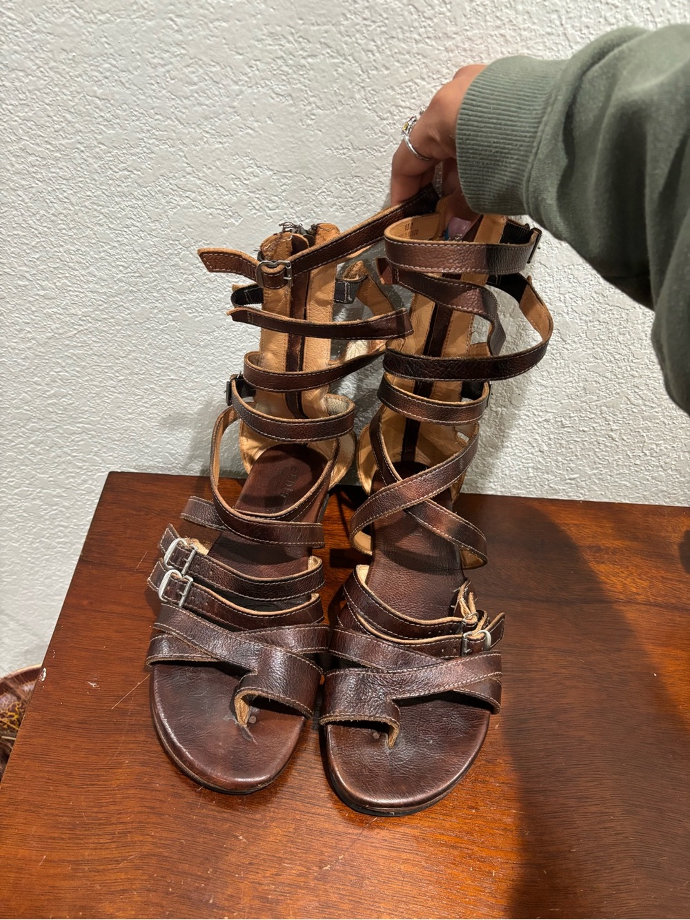 BED|STU Brown Strappy Gladiator Sandals